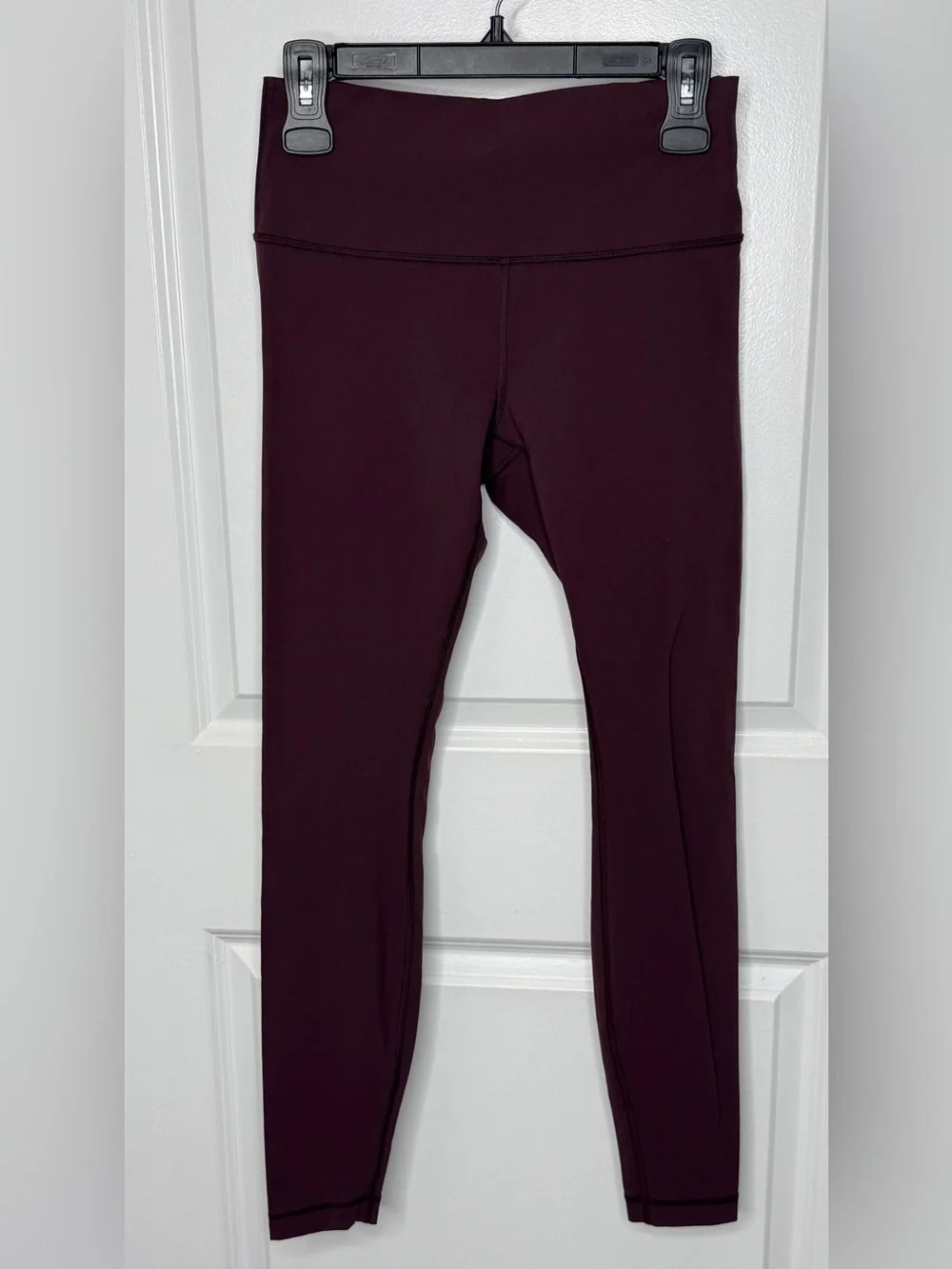 Lululemon Sz 8 High-Rise Wine Lux Soft Leggings Key Pocket 27” Long | EUC